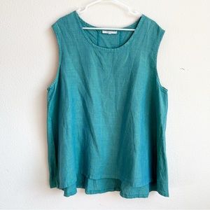 Bryn Walker Linen Sleeveless Tunic Lagenlook Wide Hem 1X